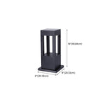 Lampe de poteau de terrasse avec cadre rectangulaire en métal noir