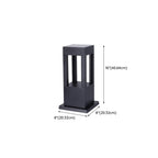 Lampe de poteau de terrasse avec cadre rectangulaire en métal noir