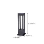 Lampe de poteau de terrasse avec cadre rectangulaire en métal noir