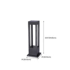 Lampe de poteau de terrasse avec cadre rectangulaire en métal noir