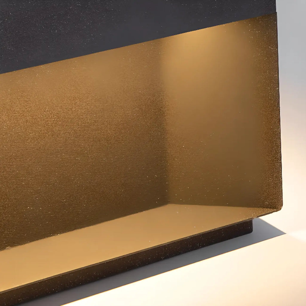 Lampadaires solaires géométriques modernes en métal noir pour l'extérieur