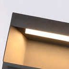 Lampadaires solaires géométriques modernes en métal noir pour l'extérieur