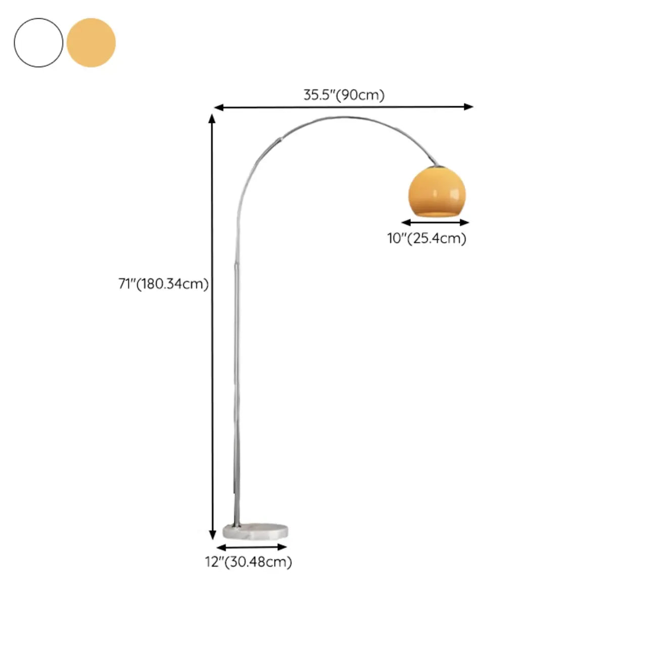 Lampadaire arqué moderne et réglable à brancher pour salon