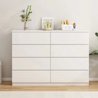 Commode de chambre minimaliste géométrique en bois manufacturé blanc