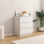 Commode de chambre minimaliste géométrique en bois manufacturé blanc