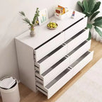 Commode de chambre minimaliste géométrique en bois manufacturé blanc