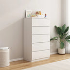 Commode de chambre minimaliste géométrique en bois manufacturé blanc