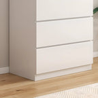 Commode de chambre minimaliste géométrique en bois manufacturé blanc