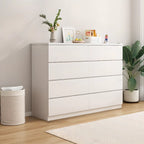 Commode de chambre minimaliste géométrique en bois manufacturé blanc