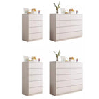 Commode de chambre minimaliste géométrique en bois manufacturé blanc