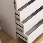 Commode de chambre minimaliste géométrique en bois manufacturé blanc