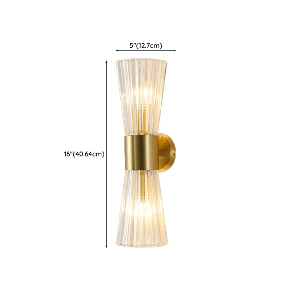 Applique murale cylindrique en laiton avec abat-jour en verre pour la décoration de la chambre