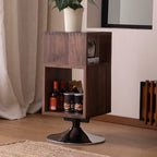 Table d'appoint rectangulaire intemporelle en bois pivotante à 360°