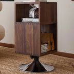 Table d'appoint rectangulaire intemporelle en bois pivotante à 360°