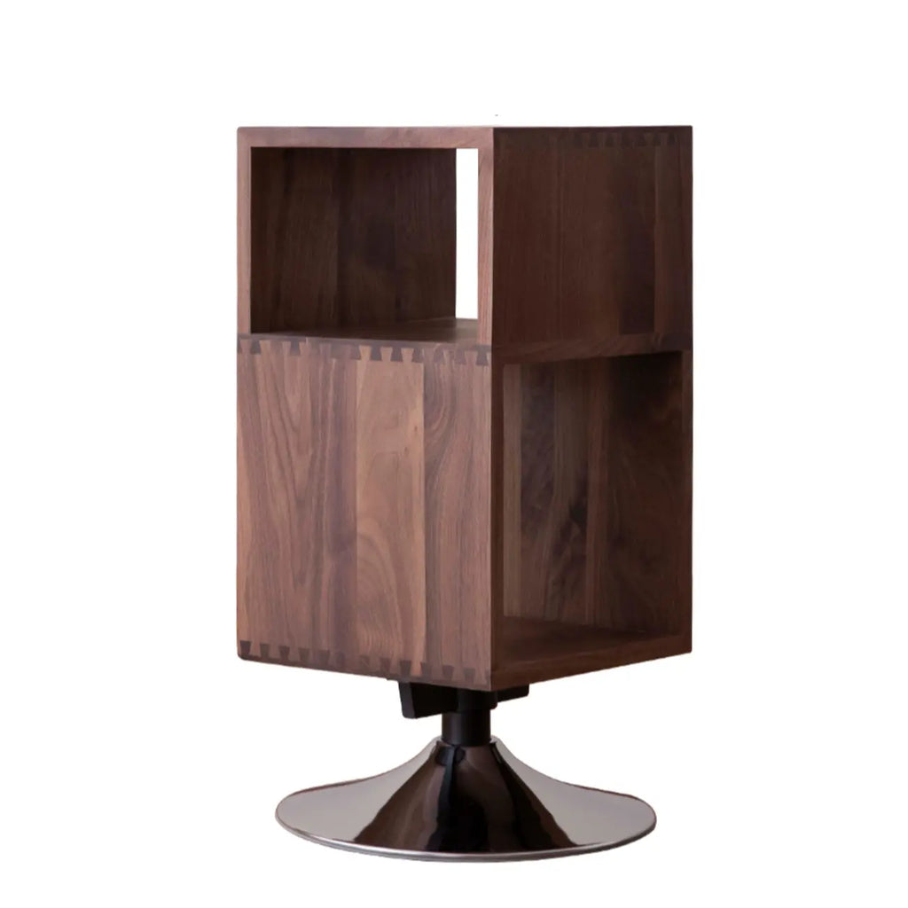 Table d'appoint rectangulaire intemporelle en bois pivotante à 360°