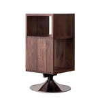 Table d'appoint rectangulaire intemporelle en bois pivotante à 360°