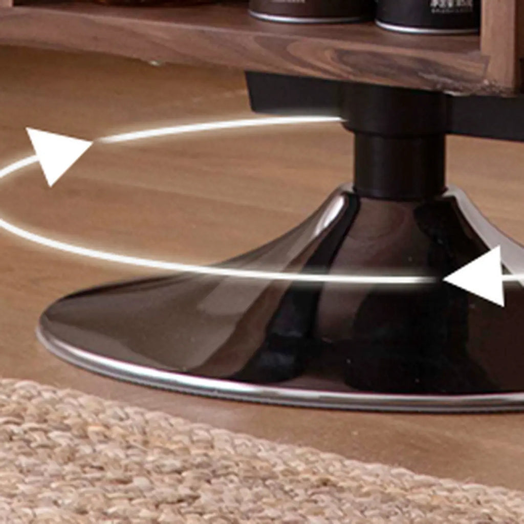Table d'appoint rectangulaire intemporelle en bois pivotante à 360°
