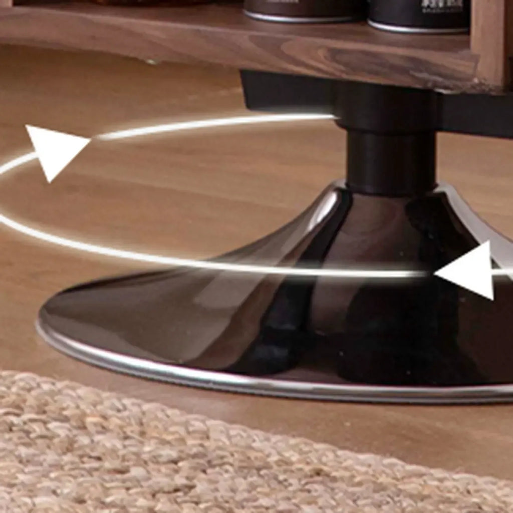 Table d'appoint rectangulaire intemporelle en bois pivotante à 360°