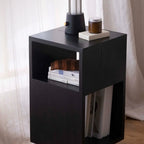 Table d'appoint rectangulaire intemporelle en bois pivotante à 360°