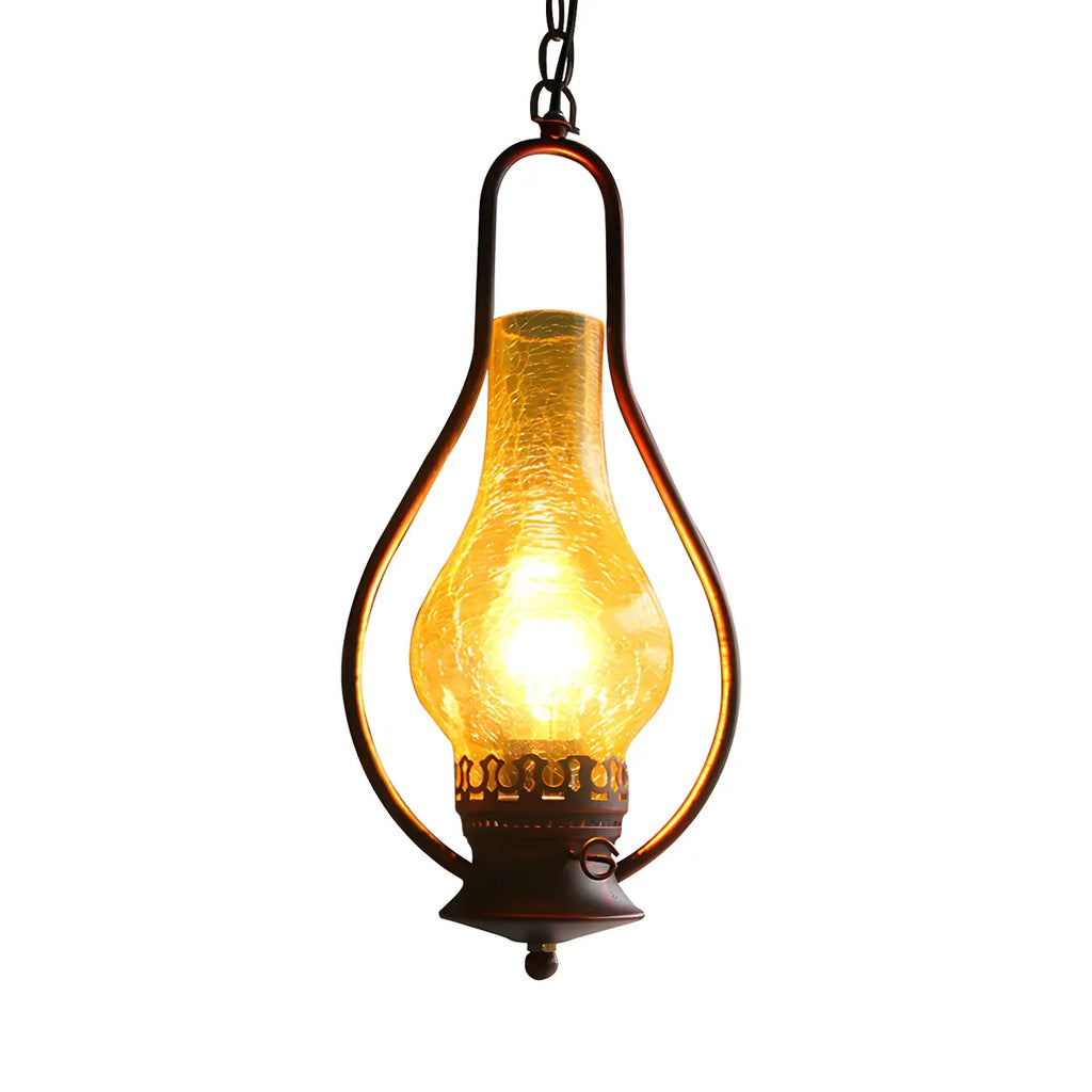 Suspensions industrielles en verre craquelé pour intérieur