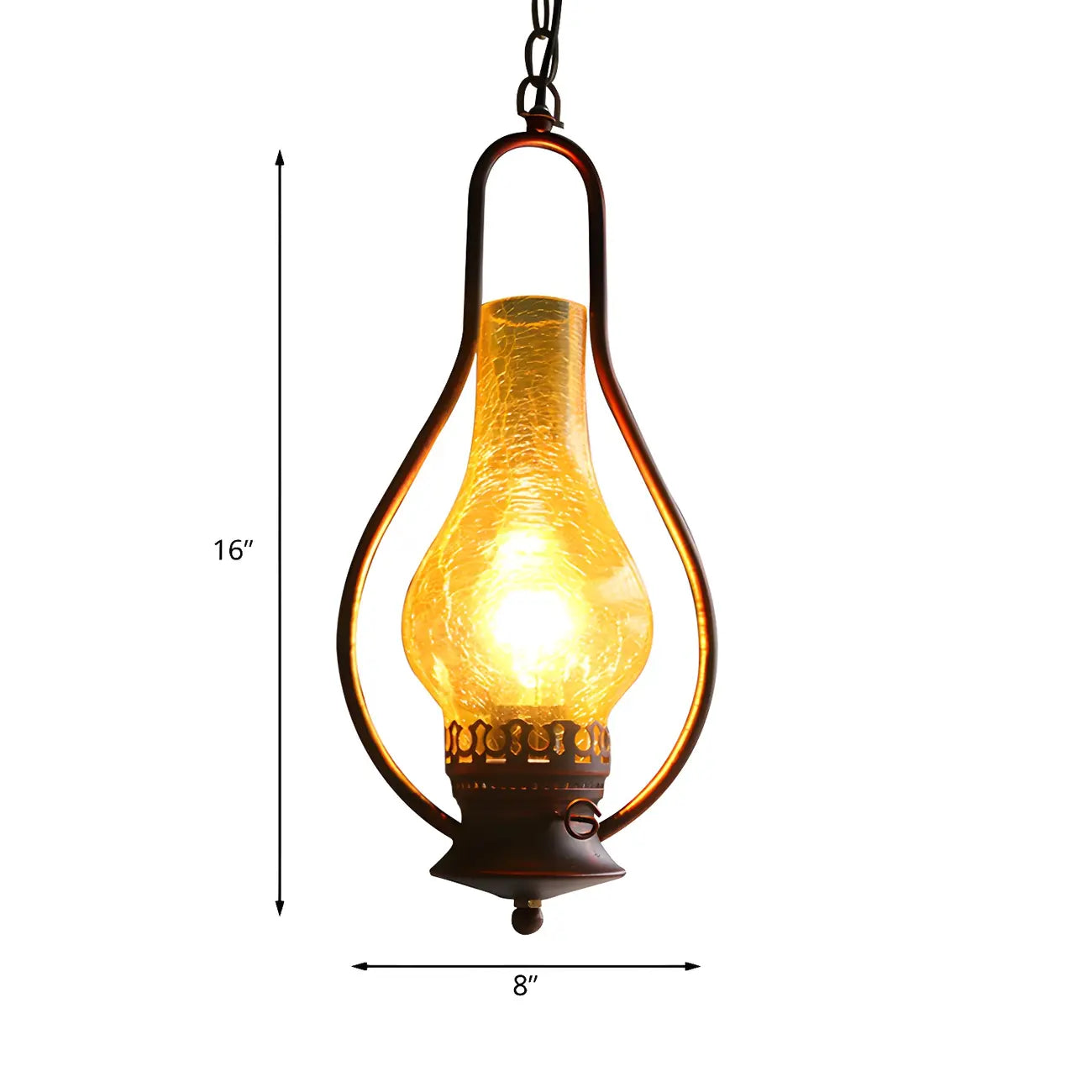 Suspensions industrielles en verre craquelé pour intérieur
