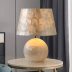 Lampe de table moderne en forme de coquillage avec abat-jour géométrique, LED