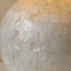 Lampe de table moderne en forme de coquillage avec abat-jour géométrique, LED