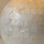 Lampe de table moderne en forme de coquillage avec abat-jour géométrique, LED