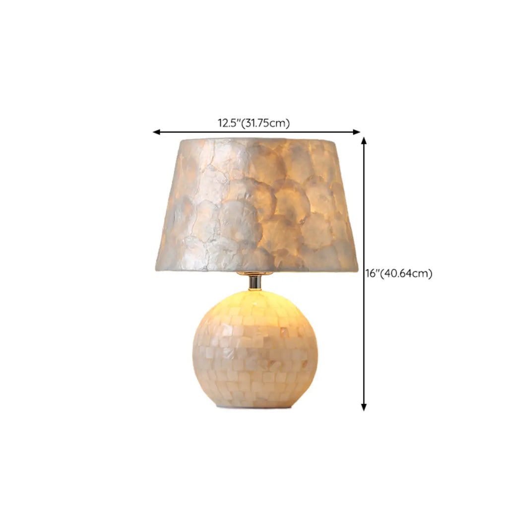 Lampe de table moderne en forme de coquillage avec abat-jour géométrique, LED