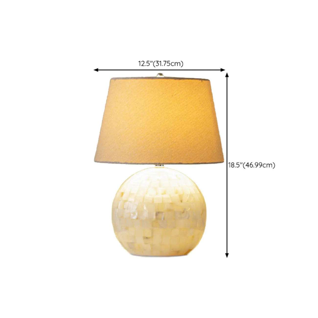 Lampe de table moderne en forme de coquillage avec abat-jour géométrique, LED
