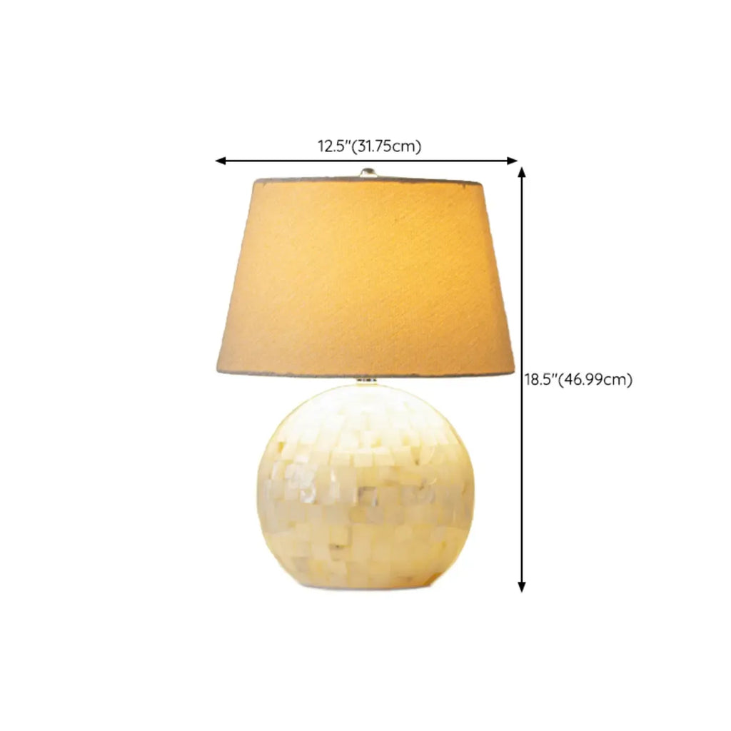 Lampe de table moderne en forme de coquillage avec abat-jour géométrique, LED