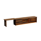 Meuble TV extensible en bois brun avec 2 placards