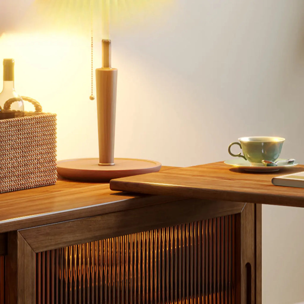Meuble TV extensible en bois brun avec 2 placards