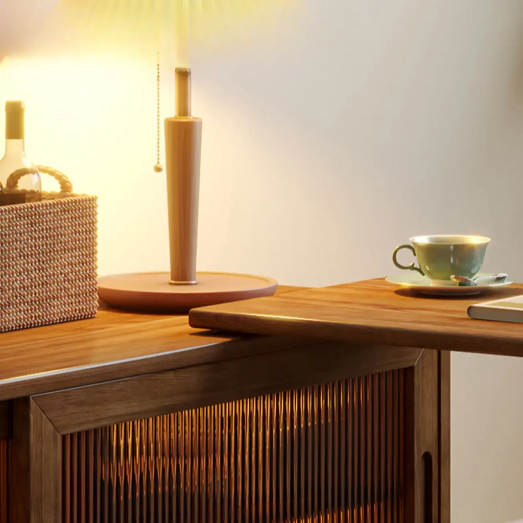 Meuble TV extensible en bois brun avec 2 placards