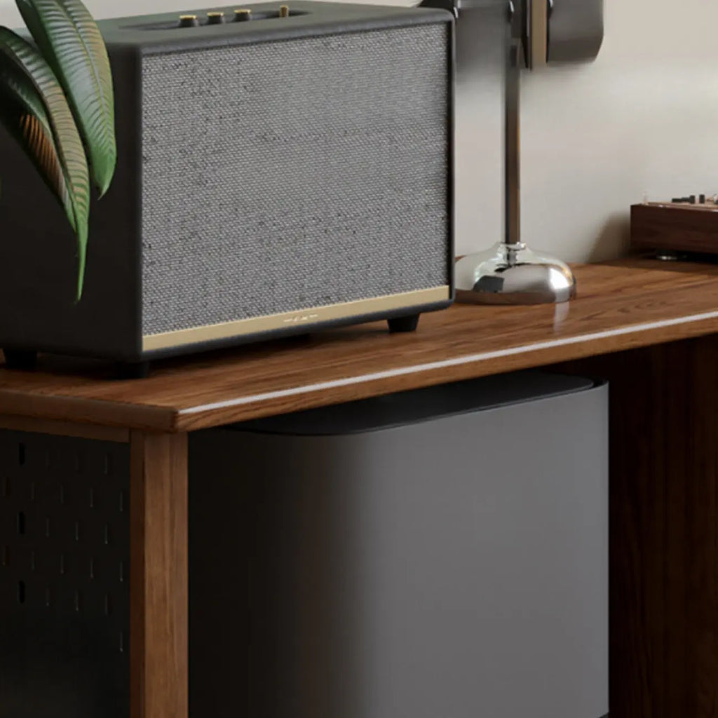 Meuble TV extensible en bois brun avec 2 placards