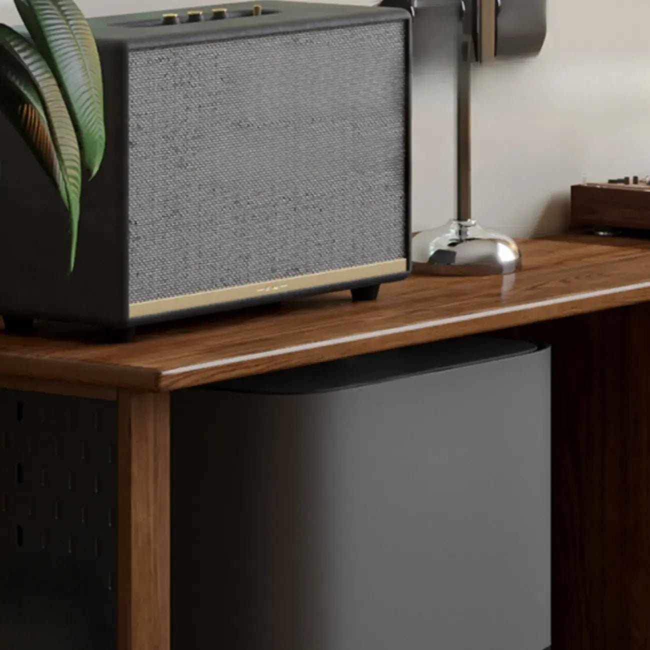 Meuble TV extensible en bois brun avec 2 placards