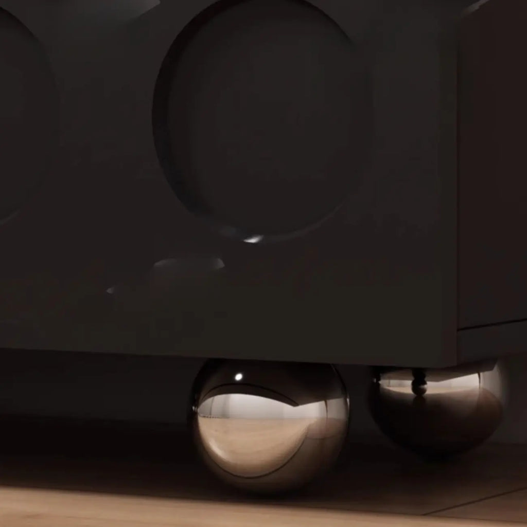 Meuble à chaussures sur roulettes en bois d'ingénierie noir pour couloir