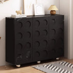 Meuble à chaussures sur roulettes en bois d'ingénierie noir pour couloir