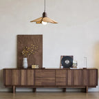 Meuble TV 2-Ter en bois massif marron avec tiroirs, 79 pouces, pour salon