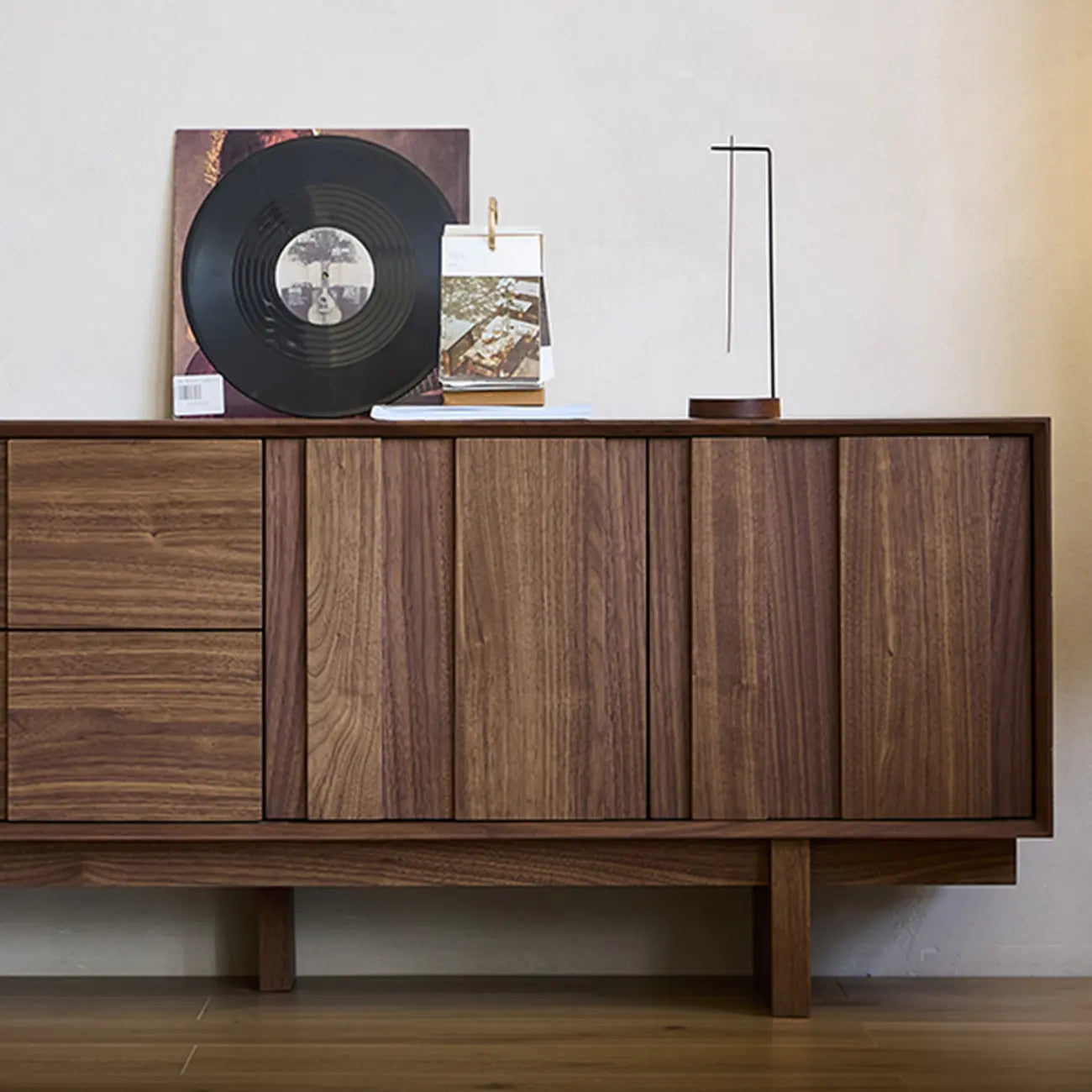 Meuble TV 2-Ter en bois massif marron avec tiroirs, 79 pouces, pour salon