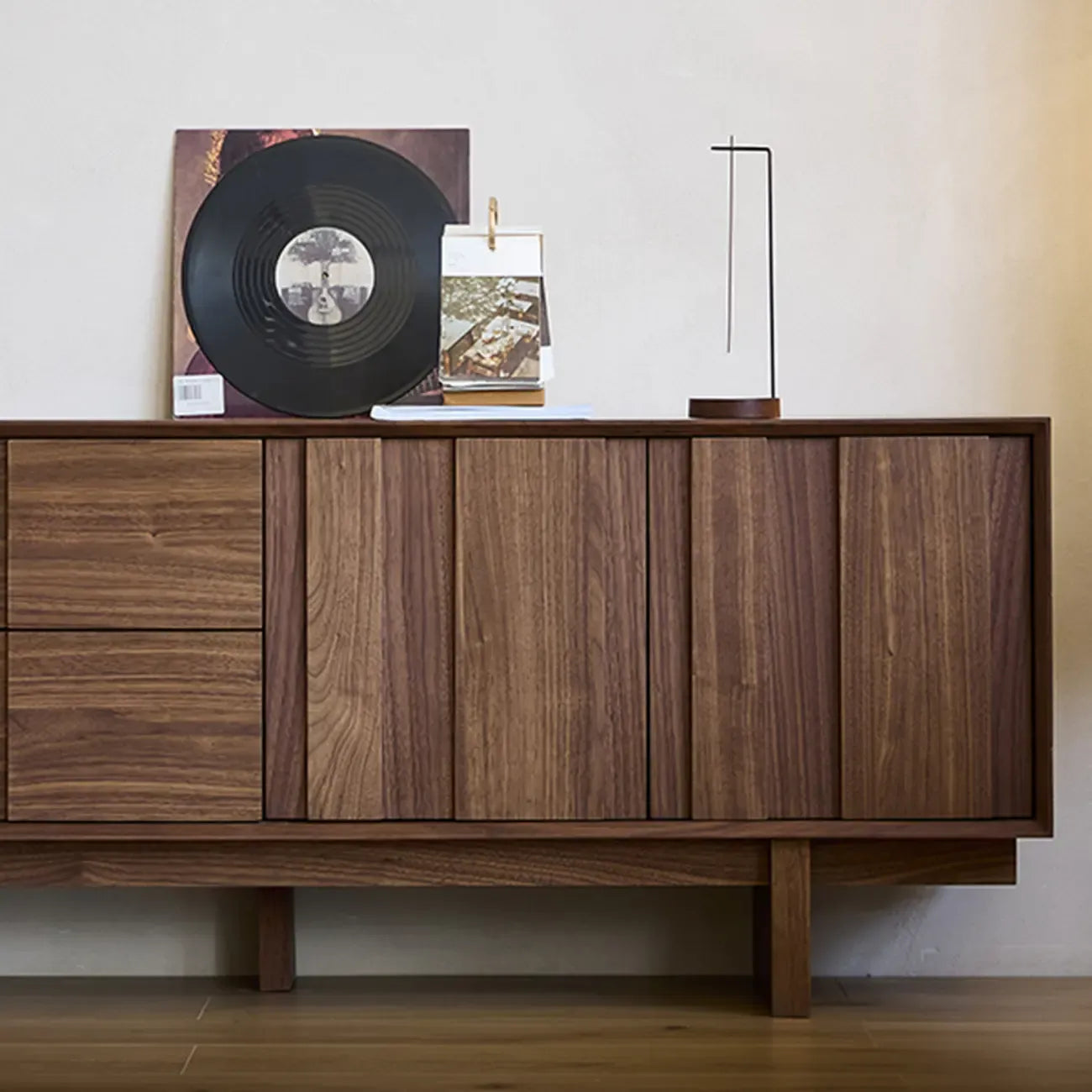 Meuble TV 2-Ter en bois massif marron avec tiroirs, 79 pouces, pour salon