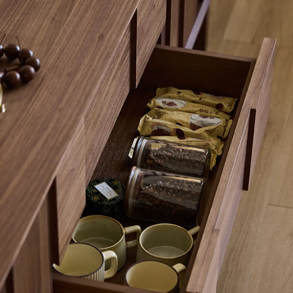 Meuble TV 2-Ter en bois massif marron avec tiroirs, 79 pouces, pour salon