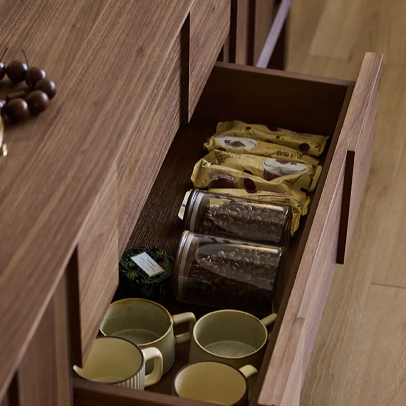 Meuble TV 2-Ter en bois massif marron avec tiroirs, 79 pouces, pour salon