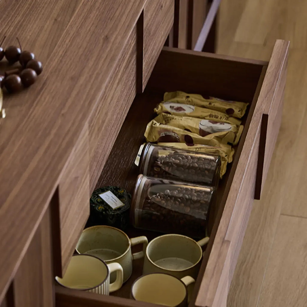 Meuble TV 2-Ter en bois massif marron avec tiroirs, 79 pouces, pour salon