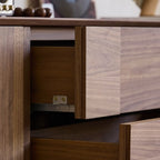 Meuble TV 2-Ter en bois massif marron avec tiroirs, 79 pouces, pour salon