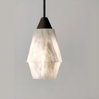 Suspension Art Déco simple conique en albâtre avec corde