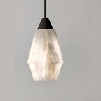Suspension Art Déco simple conique en albâtre avec corde
