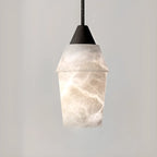 Suspension Art Déco simple conique en albâtre avec corde