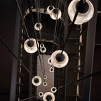 Suspension Art Déco simple conique en albâtre avec corde