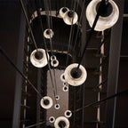 Suspension Art Déco simple conique en albâtre avec corde